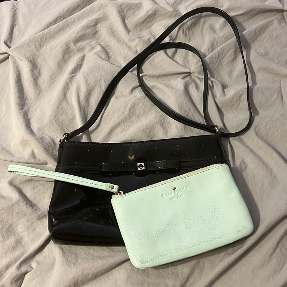 Kate Spade New York Bag + wristlet bundle! Black bag brand new / wristlet used!